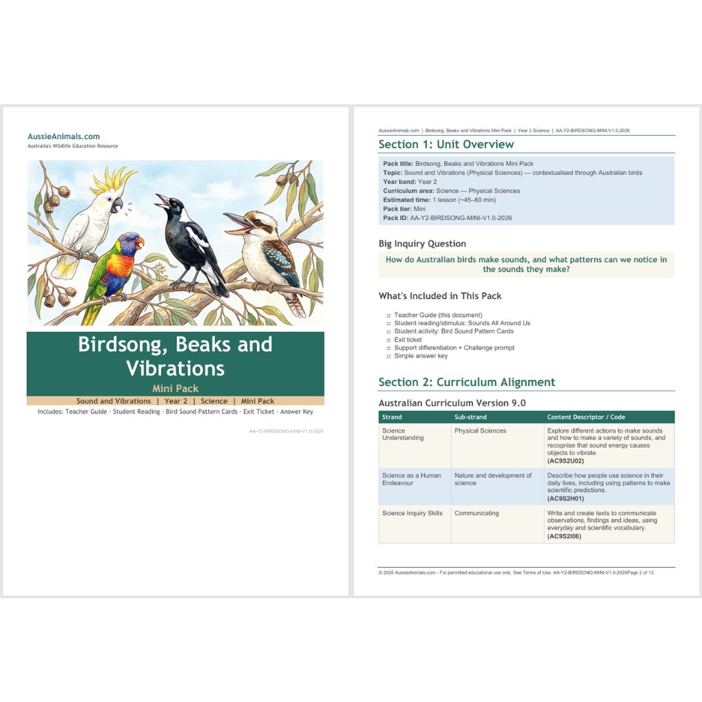 Birdsong, Beaks and Vibrations Teacher Resource